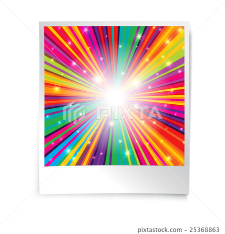 Instant blank photo template with rainbow Instant blank photo template with rainbow 25368863