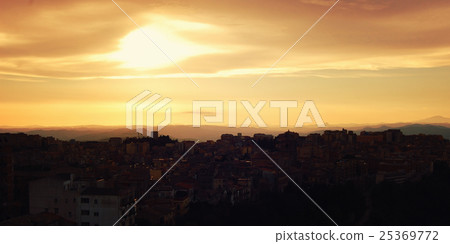 Typical Mediterranean town on sunset. Evening. Typical Mediterranean town on sunset. Evening. 25369772