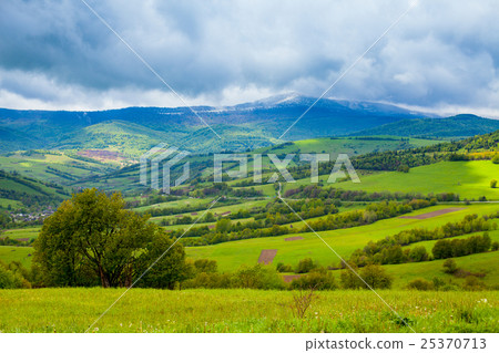 Summer nature with valley and mountains Summer nature with valley and mountains 25370713
