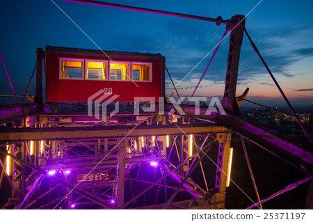 View on city at top ferris wheel 25371197