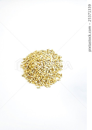 保健食品的背景材料·用珍珠牡蠣成熟種子製成的中草藥·Yokuinin·白背垂直位置俯瞰 25371339