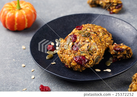 Pumpkin cookies with cranberries and maple glaze 25372252