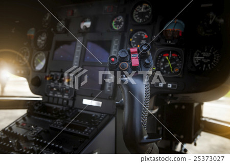 helicopter control stick in side pilot cockpit 25373027