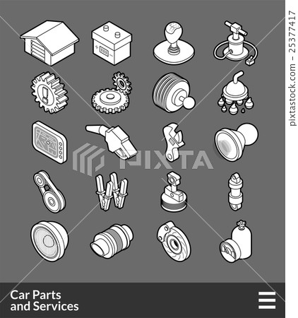 Isometric outline icons set Isometric outline icons set 25377417