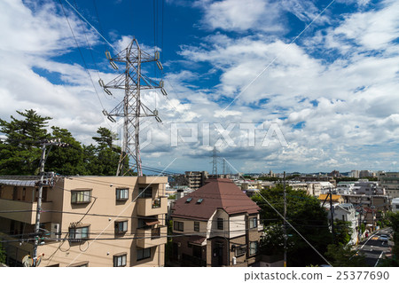 Summer sky and town Summer sky and town 25377690