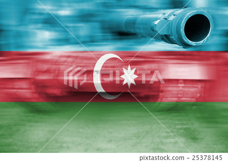 motion blur tank with Azerbaijan flag motion blur tank with Azerbaijan flag 25378145