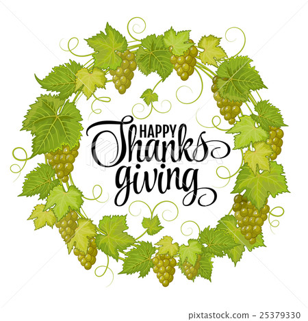 Happy Thanksgiving with text greeting and autumn 25379330