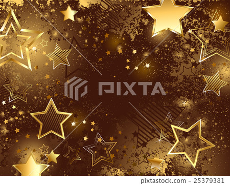 brown background with golden stars 25379381