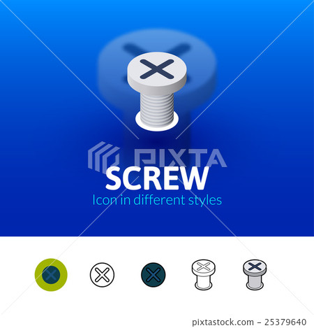 Screw icon in different style 25379640