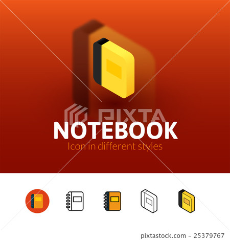 Notebook icon in different style 25379767