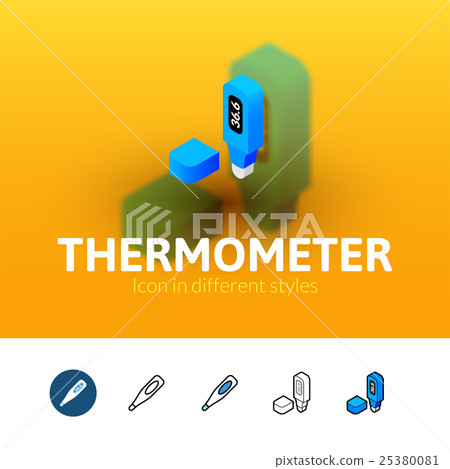 Thermometer icon in different style 25380081