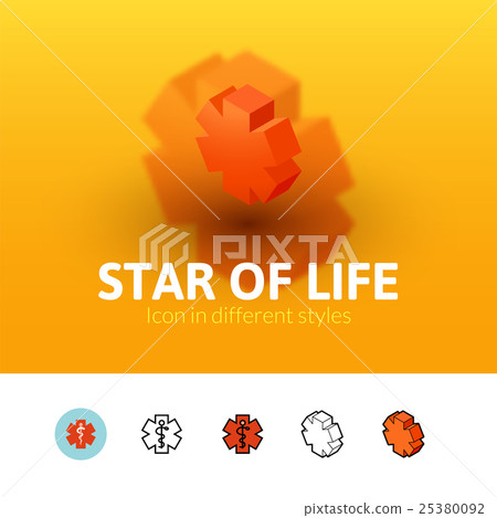 Star of life icon in different style 25380092
