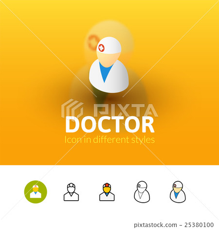 Doctor icon in different style-插圖素材 [25380100] - PIXTA圖庫