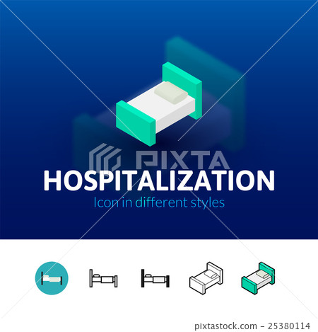 Hospitalization icon in different style Hospitalization icon in different style 25380114