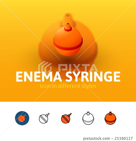Enema syringe icon in different style 25380117