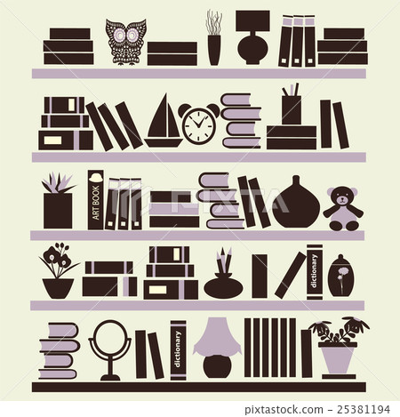 Background of books on the Bookshelves Background of books on the Bookshelves 25381194