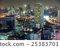 Asian downtown night scene, modern buildings 25383701