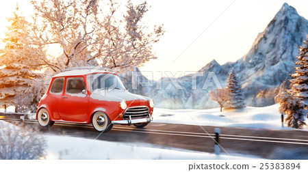 Cute little retro car 25383894