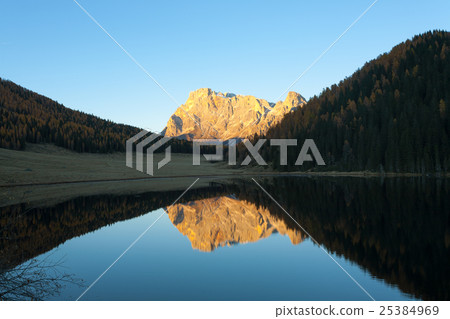 Autumn landscape from mountain lake 25384969