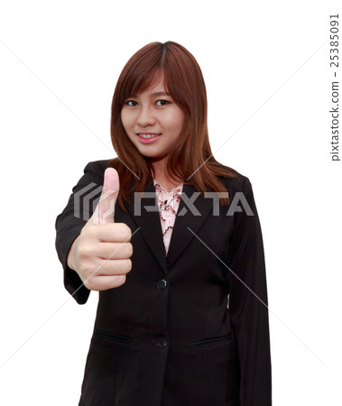 Smiling businesswoman holding thumps up Smiling businesswoman holding thumps up 25385091