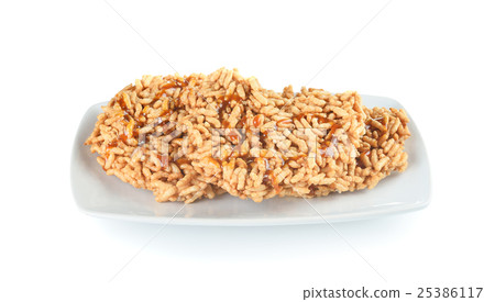 Rice cracker isolated on white background Rice cracker isolated on white background 25386117
