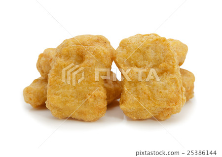 Fried chicken nuggets isolated on white background 25386144