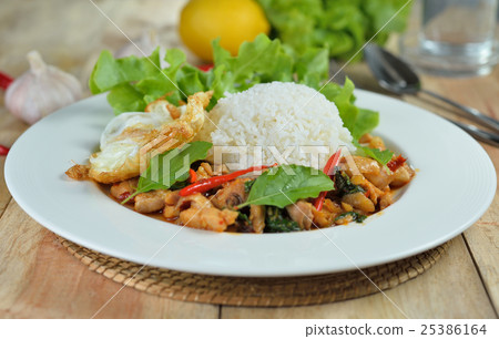 stir fried chicken with holy basil and hot chilli stir fried chicken with holy basil and hot chilli 25386164