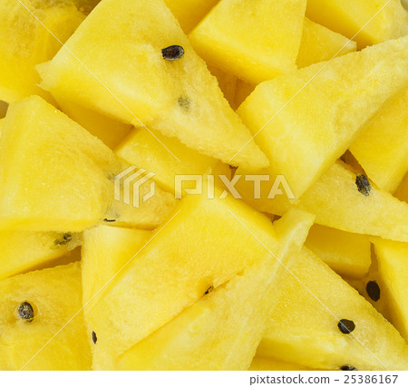 Yellow watermelon sliced Yellow watermelon sliced 25386167