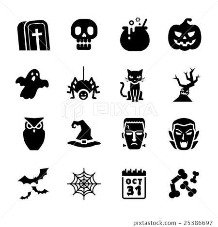 Hello Halloween Vector Icon Set 25386697