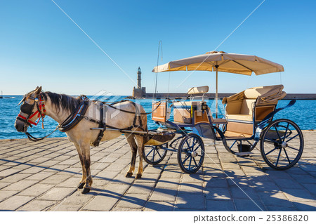 Horse carriage for transporting tourists, Crete 25386820