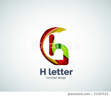 Abstract H geometric letter logo template - Stock Illustration ...