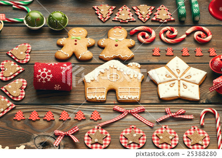 Christmas homemade decoration flat lay 25388280