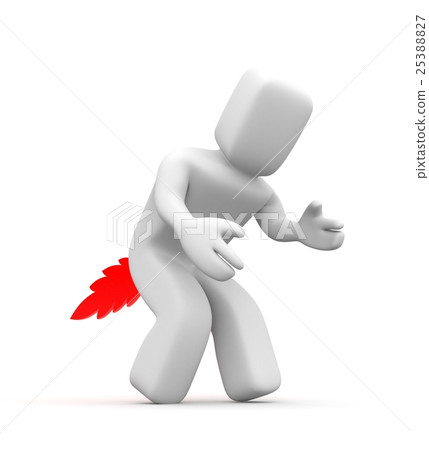 3d human farts by fire. 3d illustration 25388827