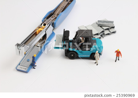 Miniature engineer worker in factory concep 25390969