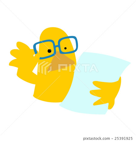 Duck read paper cartoon character vector Duck read paper cartoon character vector 25391925