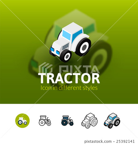 Tractor icon in different style Tractor icon in different style 25392141