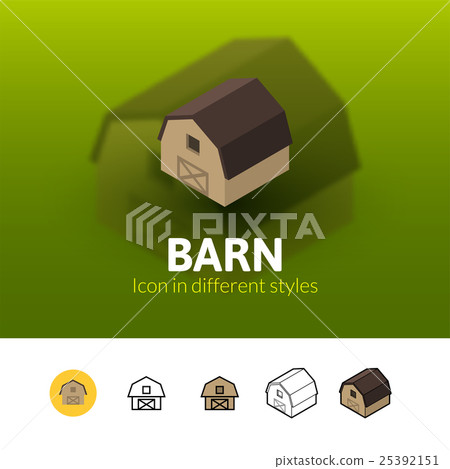Barn icon in different style 25392151