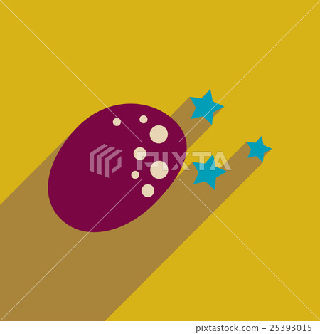 Flat web icon with long shadow meteorite stars Flat web icon with long shadow meteorite stars 25393015