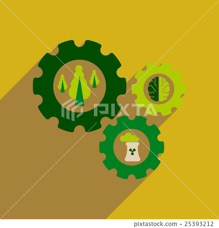 Flat web icon with long shadow ecology Flat web icon with long shadow ecology 25393212