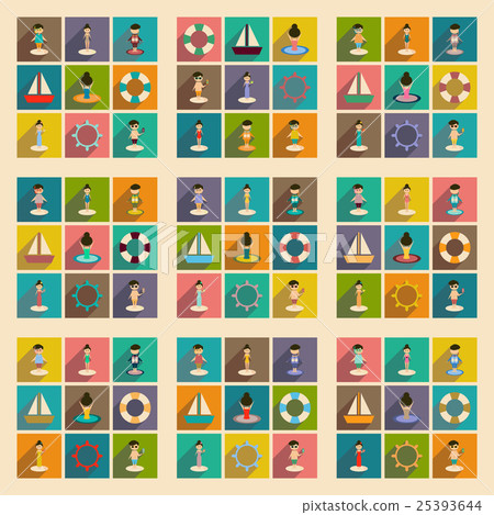 Concept of flat icons with long shadow people - Stock Illustration ...
