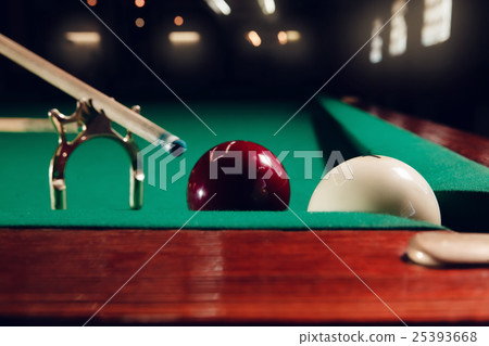 Billiard balls near pocket Billiard balls near pocket 25393668