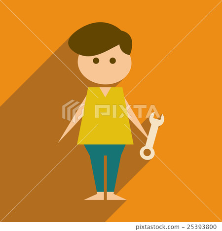 Flat web icon with long shadow Man - Stock Illustration [25393800] - PIXTA