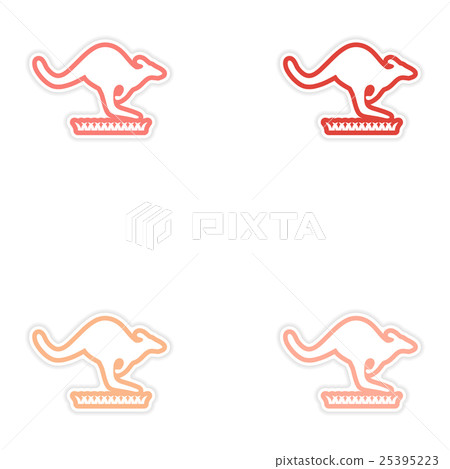 Set of stickers Australian kangaroo on white Set of stickers Australian kangaroo on white 25395223