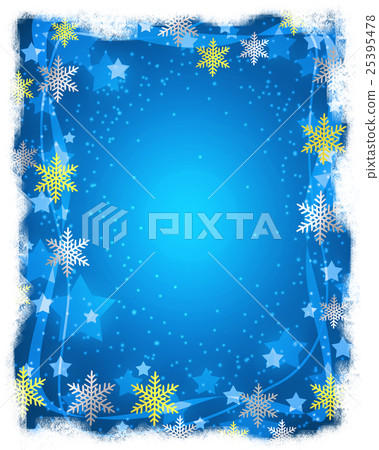 Christmas frame starry sky snowflake 25395478