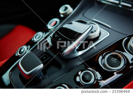 Detail of modern car interior, gear stick 25396469