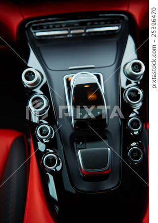 Detail of modern car interior, gear stick Detail of modern car interior, gear stick 25396470