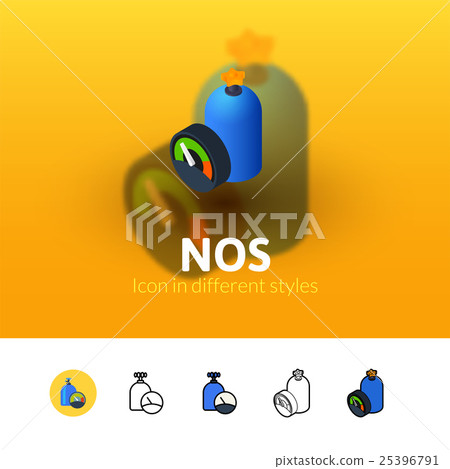 NOS icon in different style NOS icon in different style 25396791