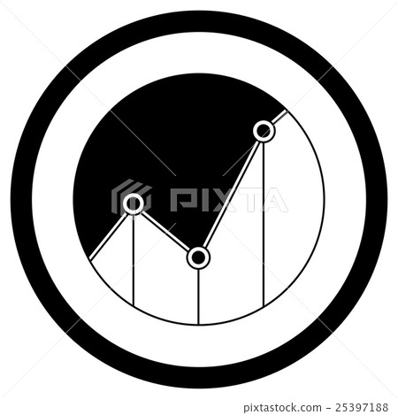 Statistics graph icon black white style Statistics graph icon black white style 25397188