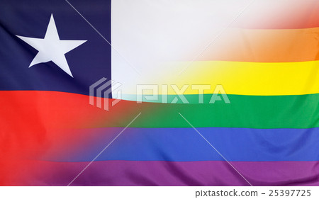 Rainbow Flag merged with Flag of Chile Rainbow Flag merged with Flag of Chile 25397725