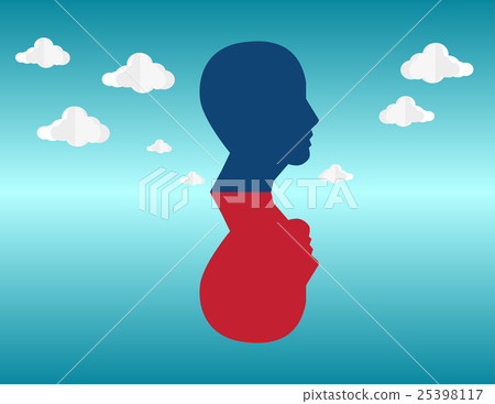 A reflection of the head in water businesses  25398117